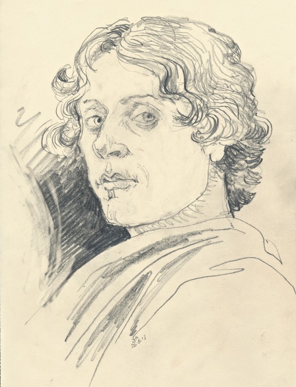 Sketch Sandro Botticelli self portrait  Print